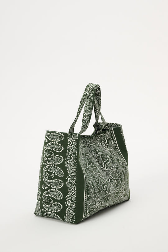 Torba typu shopper z bawełny w kolorze zielonym - Capri