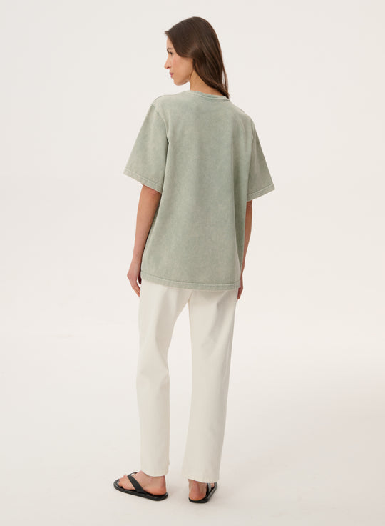 Sage bandana print washed-effect T-shirt - Danny