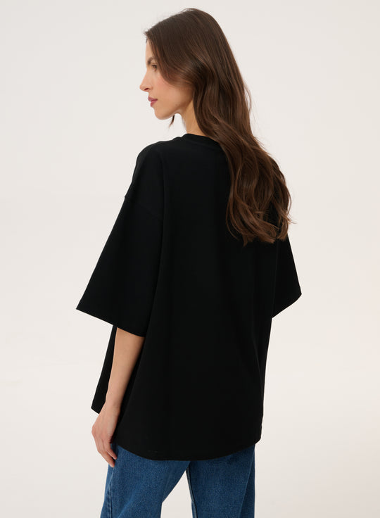 T-shirt oversize w kolorze czarnym - Weston