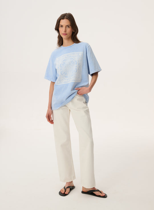 Washed bandana print T-shirt in blue - Danny