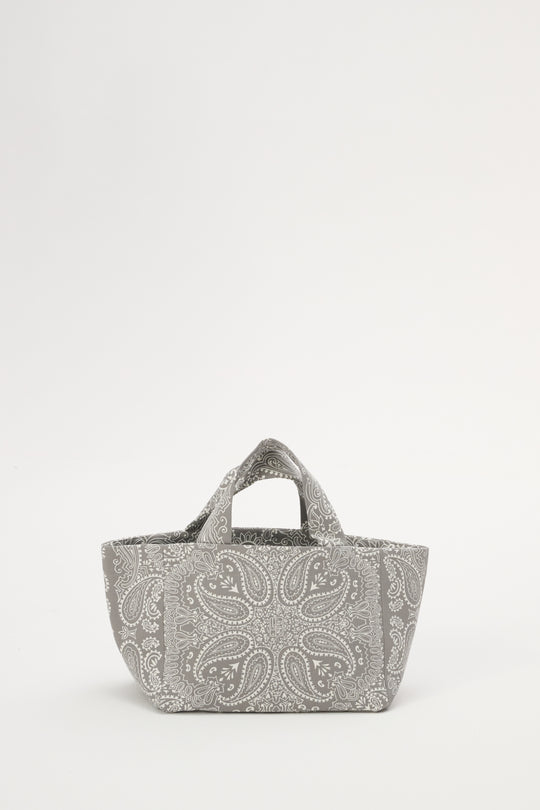 Torba mini typu shopper szara z printem - Mia