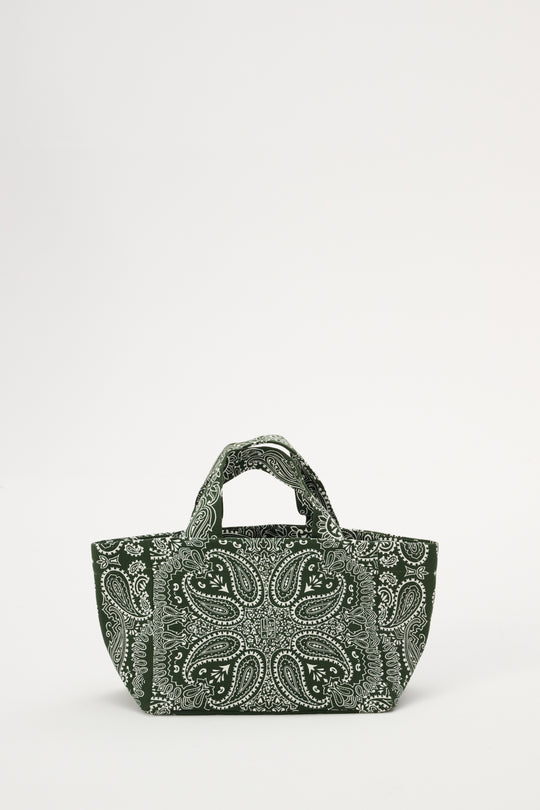 Torba mini typu shopper zielona z printem - Mia