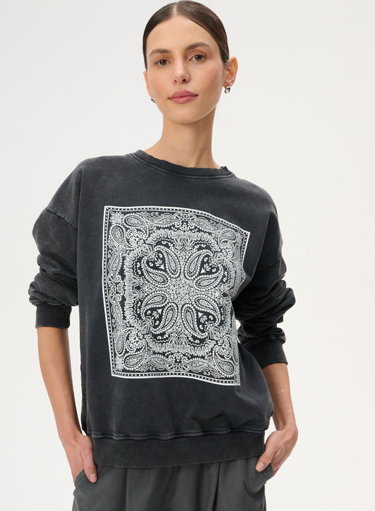 Bluza z bawełny z nadrukiem bandany - Bailey