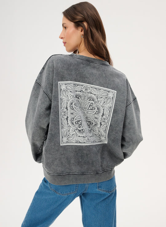 Bluza z bawełny z nadrukiem bandany - Ben
