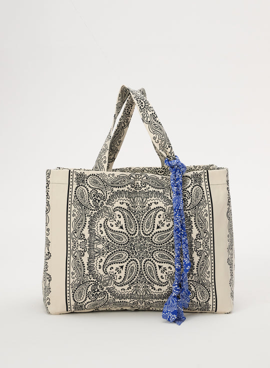 Torba typu shopper z bawełny w kolorze ecru - Capri