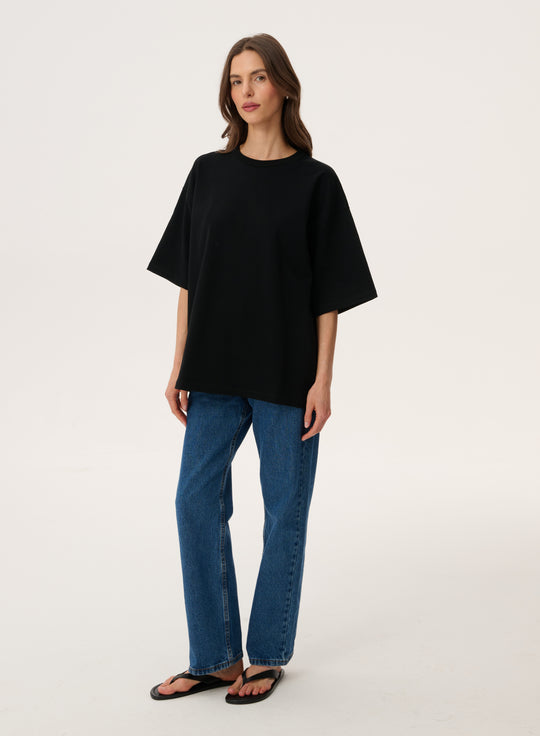T-shirt oversize w kolorze czarnym - Weston