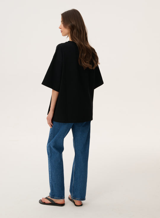 T-shirt oversize w kolorze czarnym - Weston