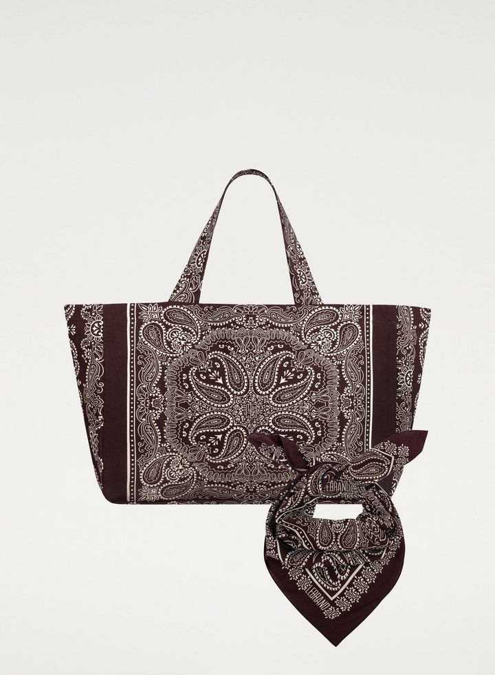 Zestaw Bandana i Shopper Capri Burgundowy