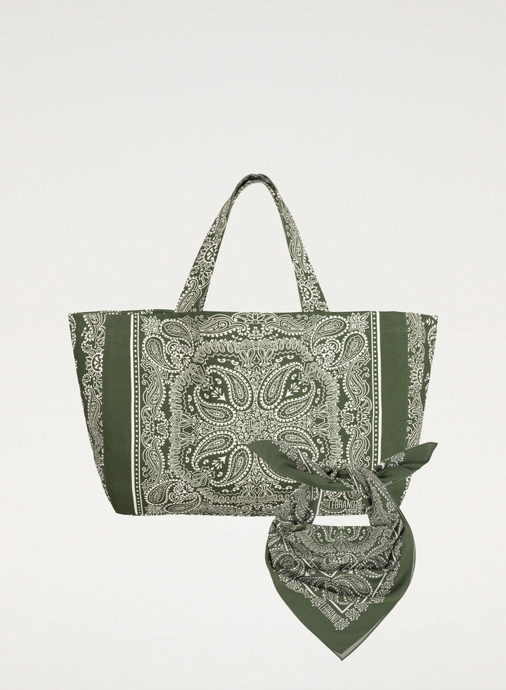 Zestaw Bandana i Shopper Capri Zielony